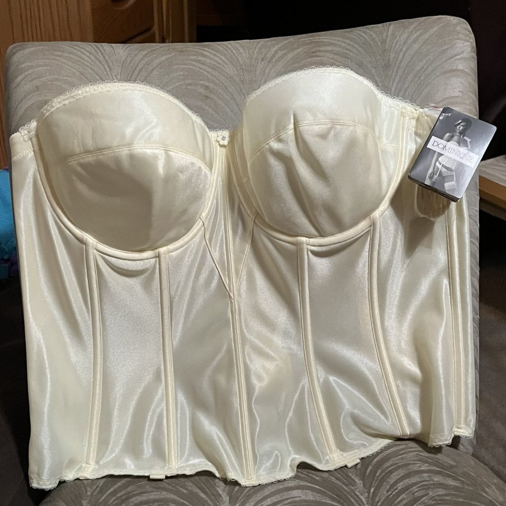 Ivory Dominique Satin Torsolette from David's Bridal-Plus Size